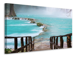 modern-4-piece-canvas-print-house-at-waterfall