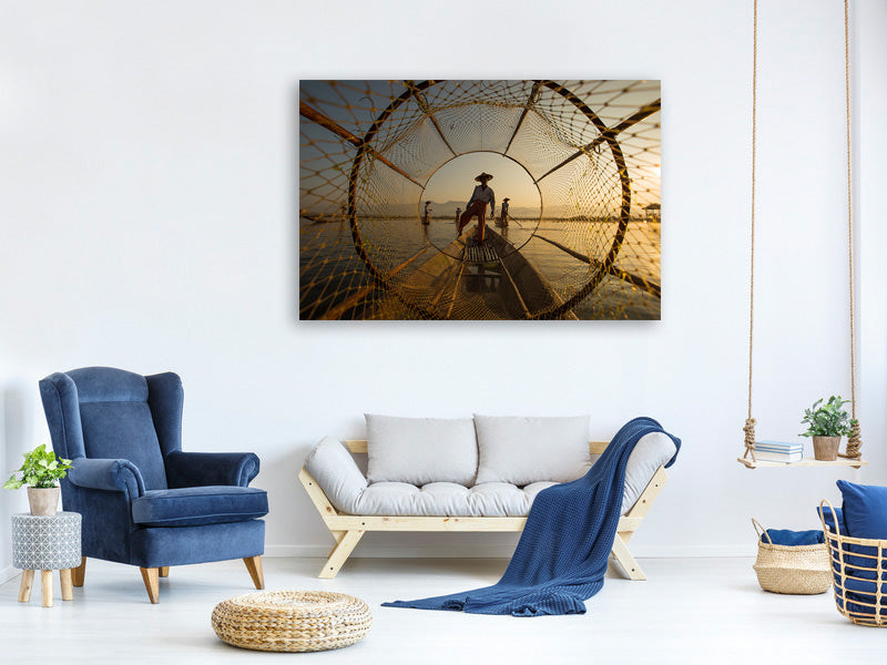 panoramic-3-piece-canvas-print-inle-fisherman