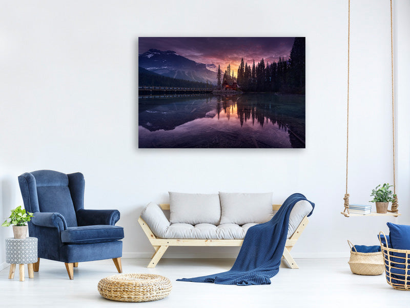 5-piece-canvas-print-lake-house-sunrise