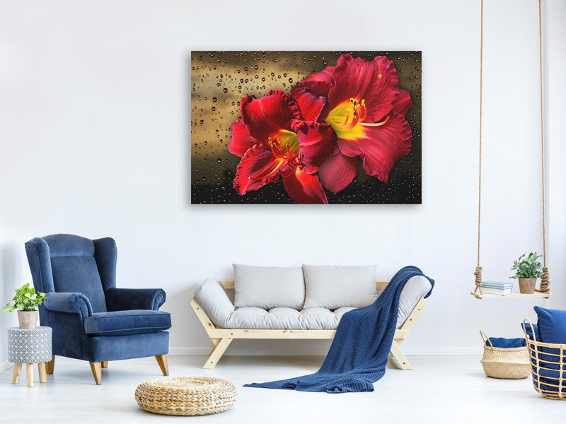 3-piece-canvas-print-lily-flowers-with-water-drops