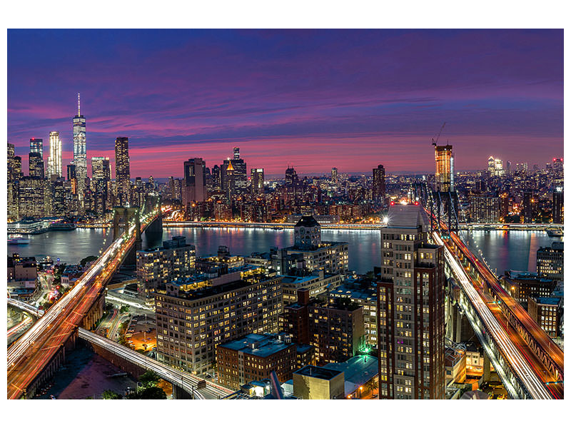 4-piece-canvas-print-manhattan-skyline-at-sunset
