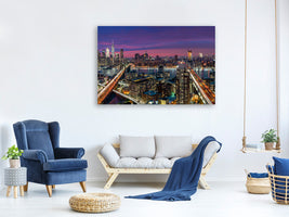 panoramic-3-piece-canvas-print-manhattan-skyline-at-sunset