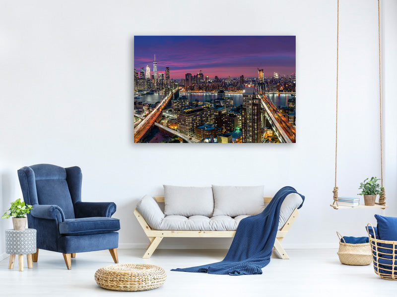 modern-4-piece-canvas-print-manhattan-skyline-at-sunset