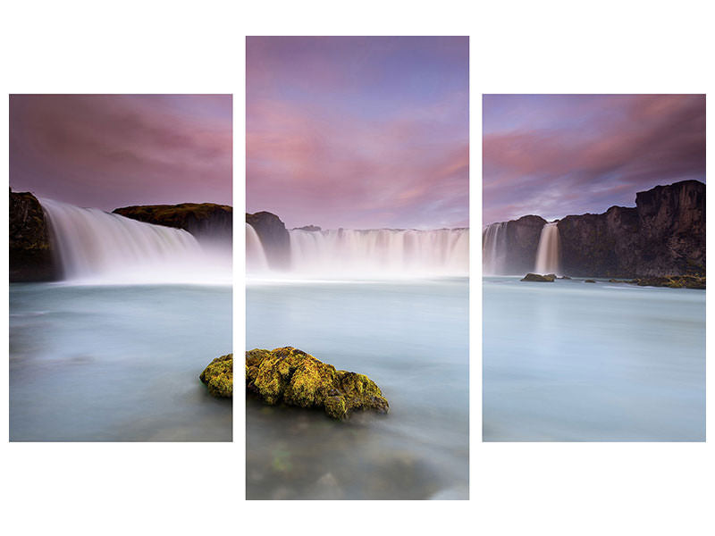 modern-3-piece-canvas-print-godafoss-and-the-moon