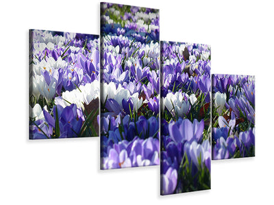 modern-4-piece-canvas-print-a-field-full-of-crocuses