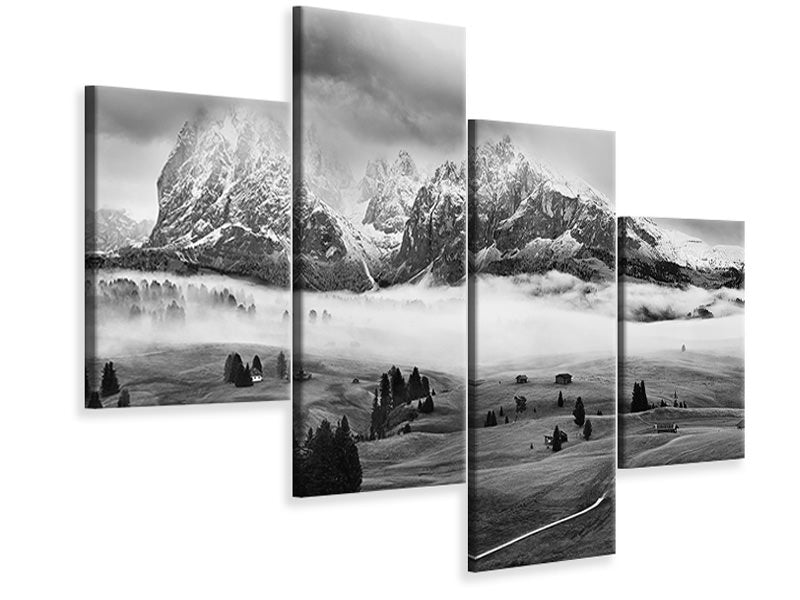 modern-4-piece-canvas-print-foggy-dolomites
