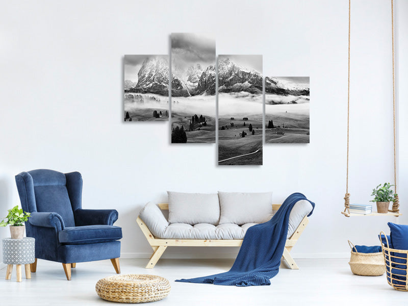 modern-4-piece-canvas-print-foggy-dolomites
