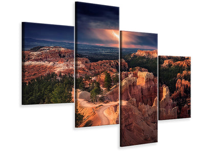 modern-4-piece-canvas-print-lightning-over-bryce-canyon