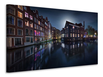 modern-4-piece-canvas-print-moonlight-over-amsterdam