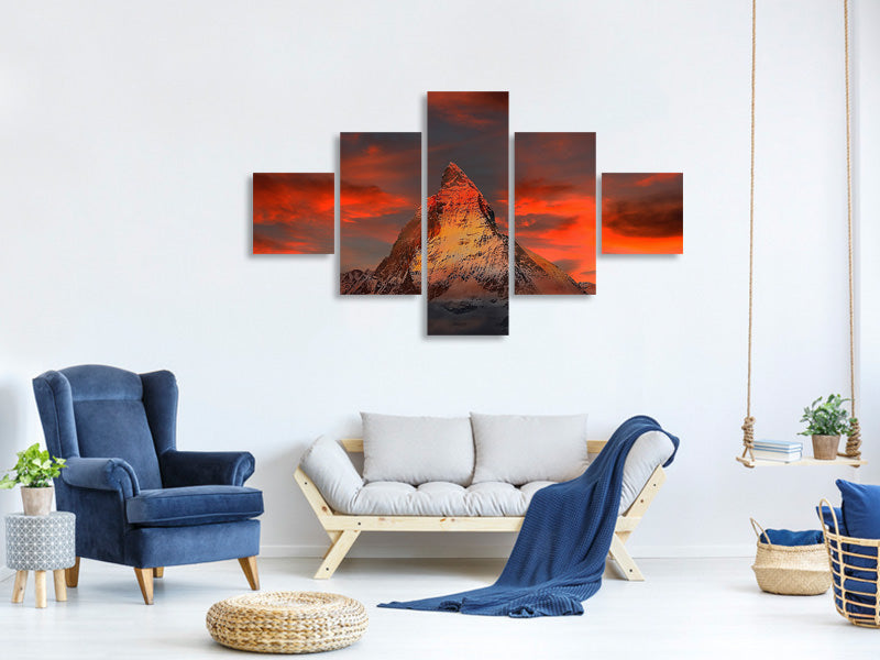 4-piece-canvas-print-mountains-of-switzerland-at-sunset