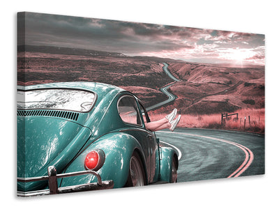 5-piece-canvas-print-on-the-road-with-the-classic-car