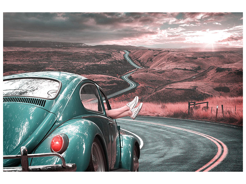 modern-3-piece-canvas-print-on-the-road-with-the-classic-car