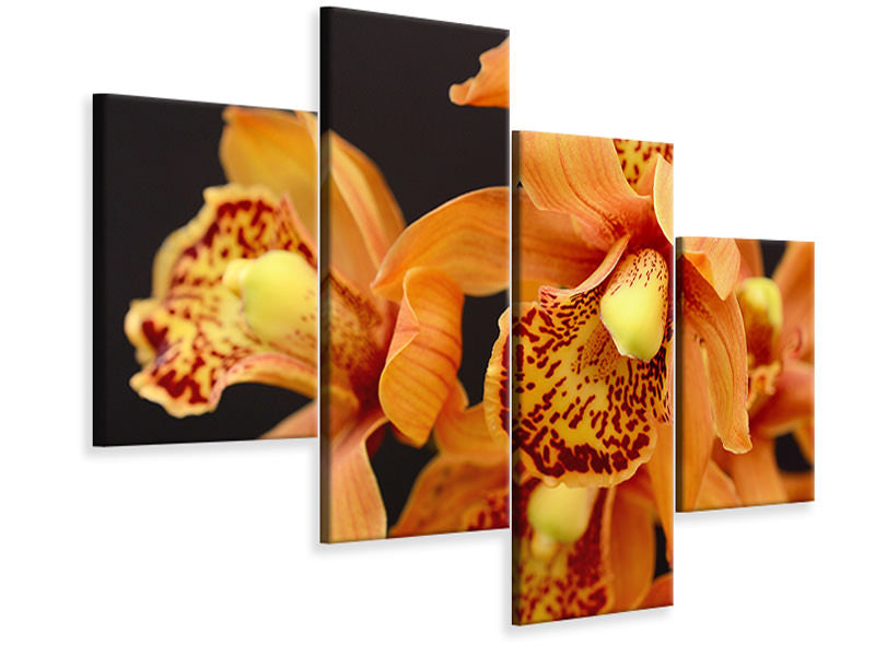 3-piece-canvas-print-orchids-with-orange-flowers