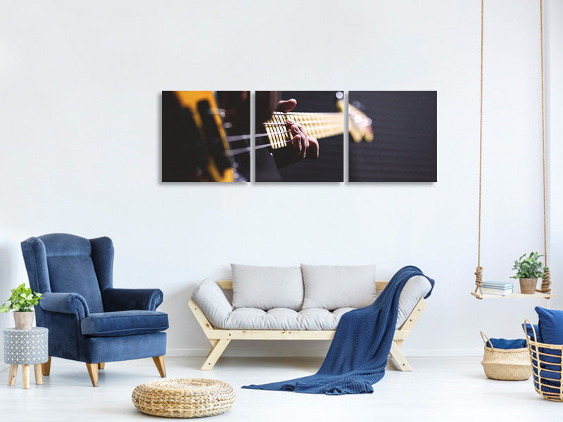 panoramic-3-piece-canvas-print-guitar-player