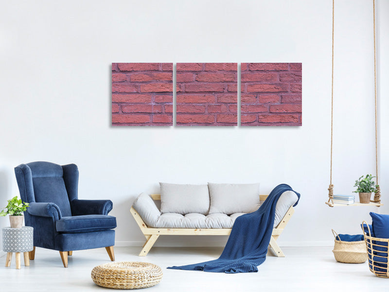 panoramic-3-piece-canvas-print-lacquered-clinker-bricks