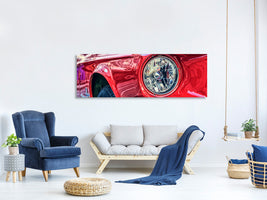 panoramic-canvas-print-red-vintage-car