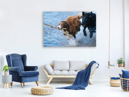 3-piece-canvas-print-playing-dogs
