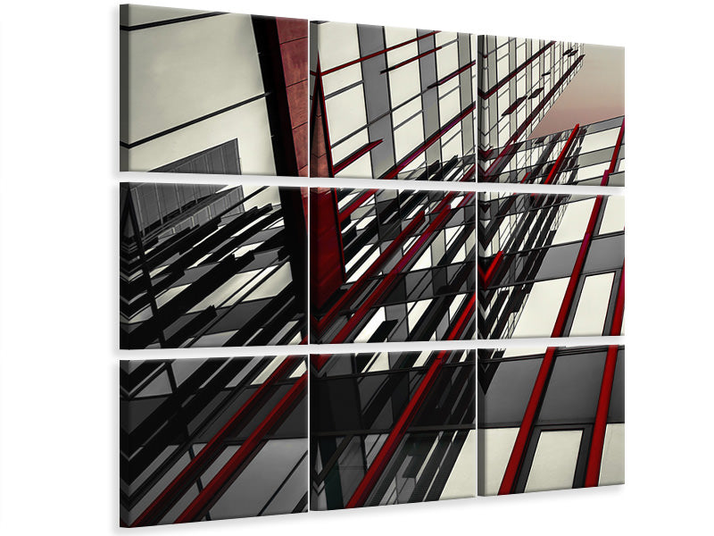 4-piece-canvas-print-red-lines