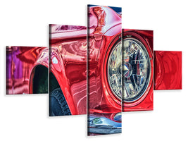 panoramic-3-piece-canvas-print-red-vintage-car