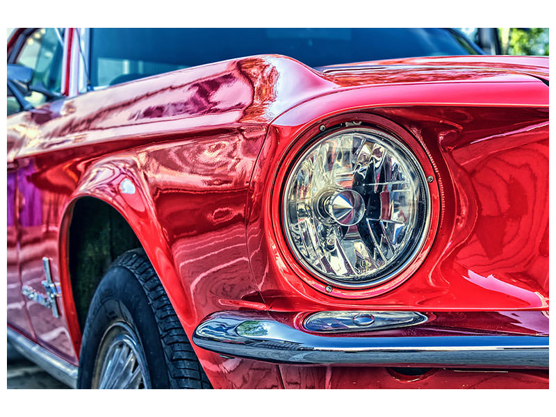 panoramic-3-piece-canvas-print-red-vintage-car