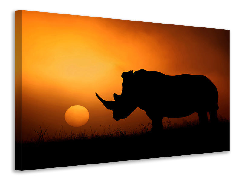 modern-4-piece-canvas-print-rhino-sunrise