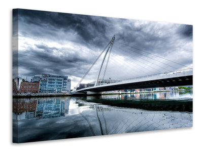 3-piece-canvas-print-samuel-beckett-bridge-with-clouds