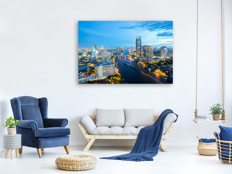 4-piece-canvas-print-skyline-bangkok-at-dusk