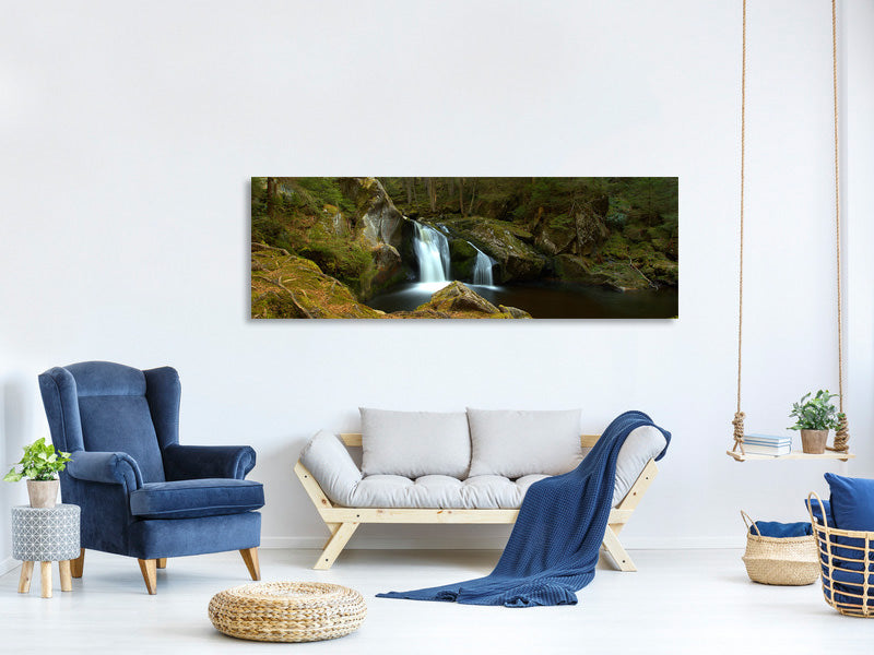 canvas-print-small-waterfall-in-the-forest