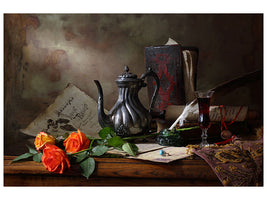 modern-4-piece-canvas-print-still-life-with-teapot-and-roses