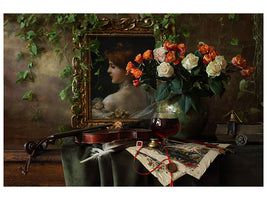 3-piece-canvas-print-still-life-with-violin-and-flowers-ii