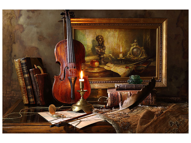 modern-4-piece-canvas-print-still-life-with-violin-and-painting-ii