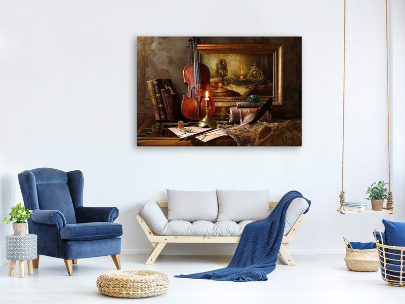 3-piece-canvas-print-still-life-with-violin-and-painting-ii