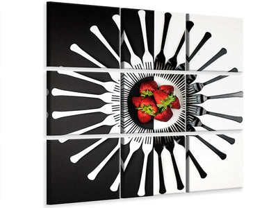 4-piece-canvas-print-strawberry-designs