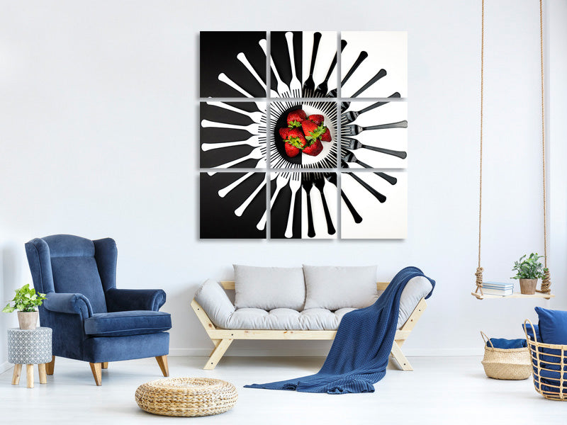 4-piece-canvas-print-strawberry-designs