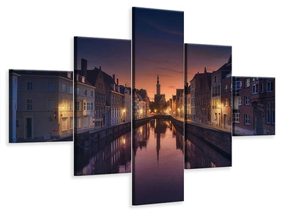 3-piece-canvas-print-sunset-in-brugge