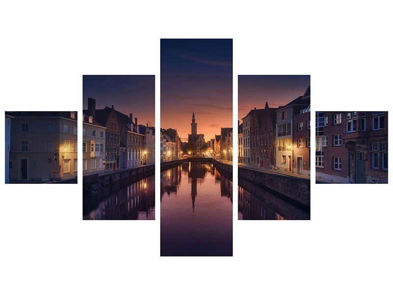 3-piece-canvas-print-sunset-in-brugge