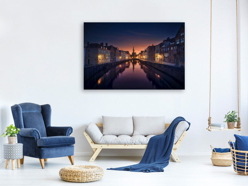 panoramic-3-piece-canvas-print-sunset-in-brugge