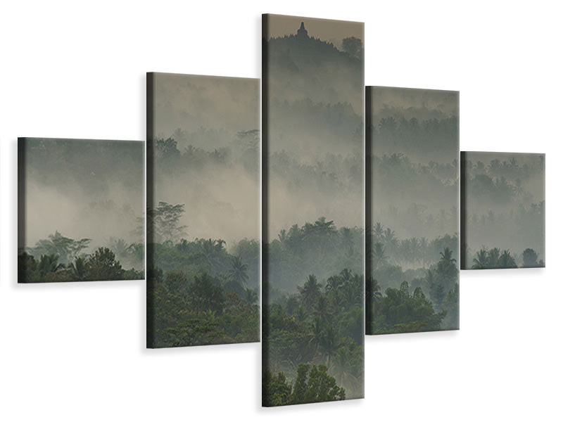 modern-4-piece-canvas-print-temple-in-the-mist
