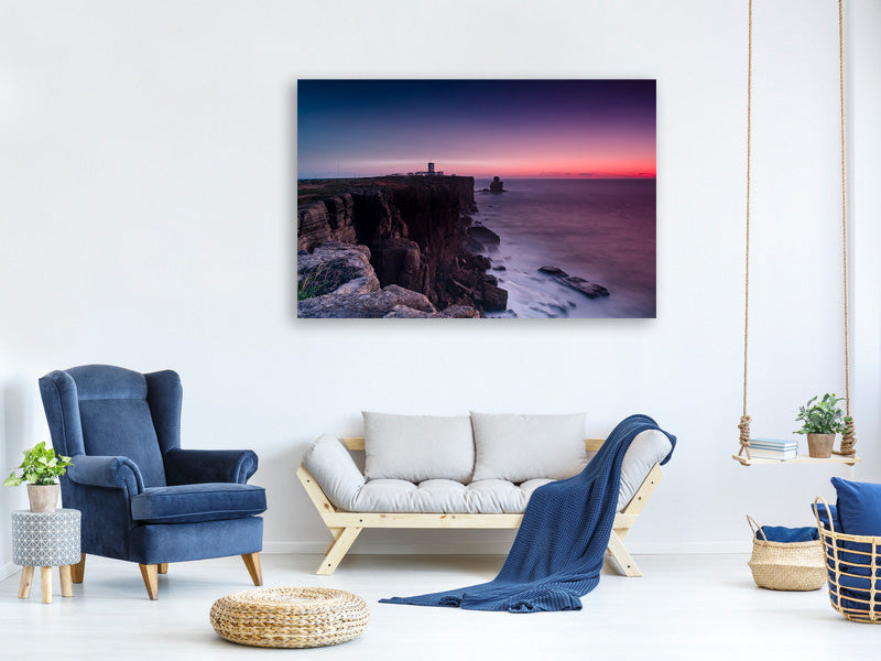 panoramic-3-piece-canvas-print-the-lighthouse-at-dusk