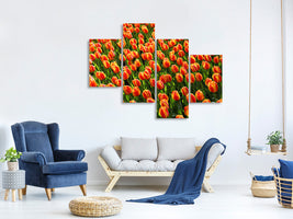 5-piece-canvas-print-tulip-field-in-orange
