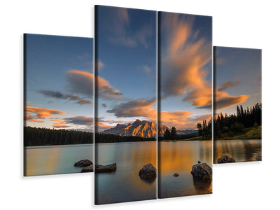 panoramic-canvas-print-two-jack-lake-sunset