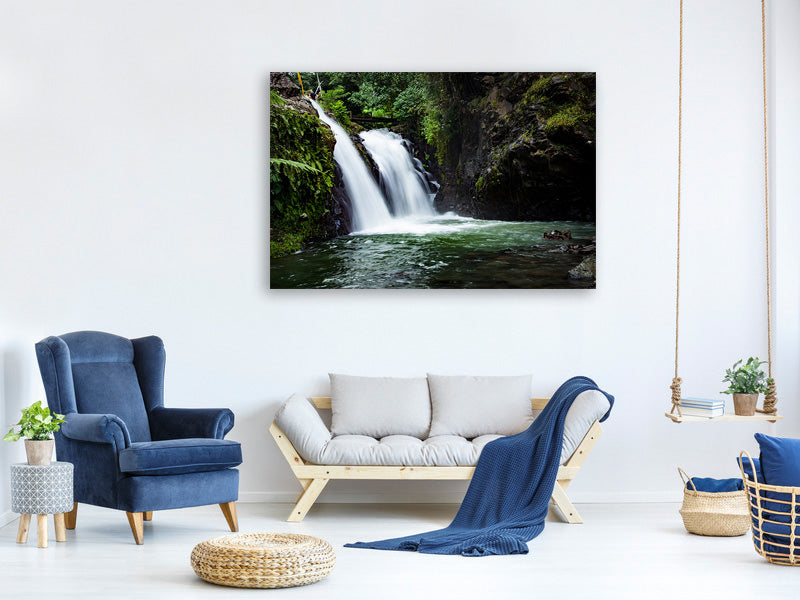 panoramic-3-piece-canvas-print-waterfall-in-the-evening-light