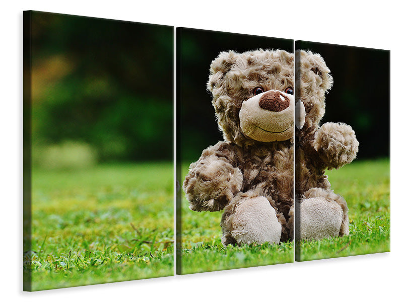 3-piece-canvas-print-happy-teddy-bear