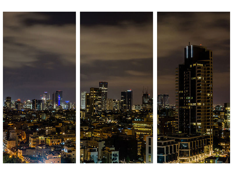 3-piece-canvas-print-tel-aviv-in-the-evening
