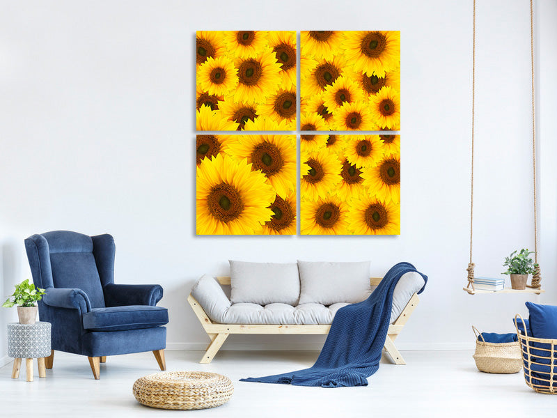 4-piece-canvas-print-a-bouquet-sunflower