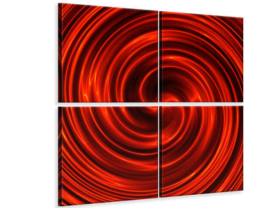 4-piece-canvas-print-abstract-red-whirl