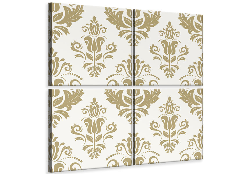 4-piece-canvas-print-baroque-ornaments