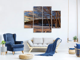 4-piece-canvas-print-birches-in-the-winter