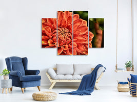 4-piece-canvas-print-painting-of-a-dahlia