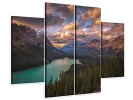 4-piece-canvas-print-peyto-lake-at-dusk